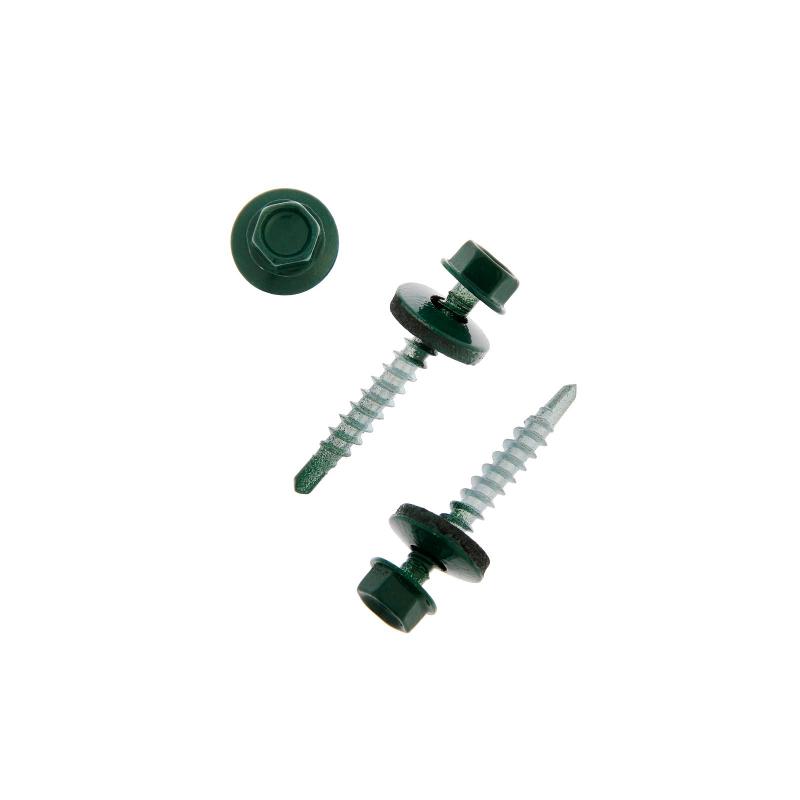 Саморез КР св. 4,8х35 RAL-6005 (тёмно-зеленый) (250 шт) - ведро ( 1,478 кг)