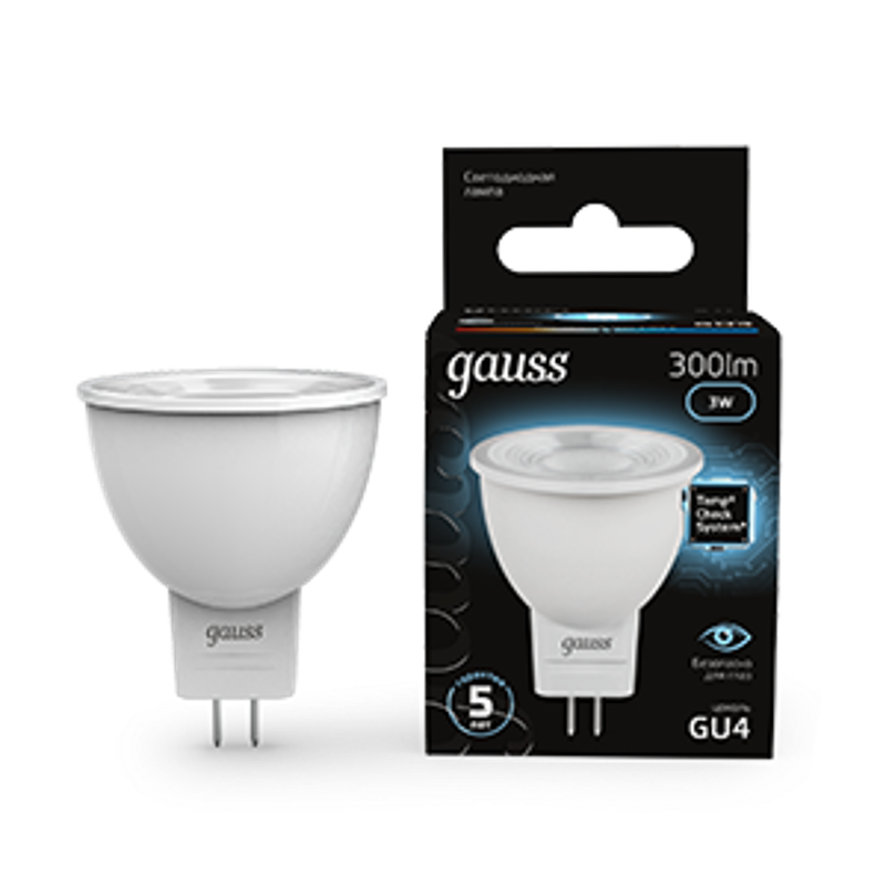 Лампа светодиодная LED 3Вт GU4 220В 4100К MR11 d35х45мм