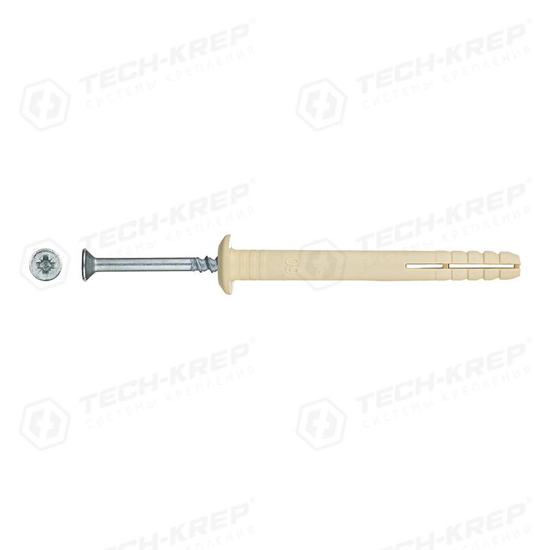 Дюбель-гвоздь нейлон гриб. SMX-G 6х60 (1000шт) - накл. ( 5,130 кг)