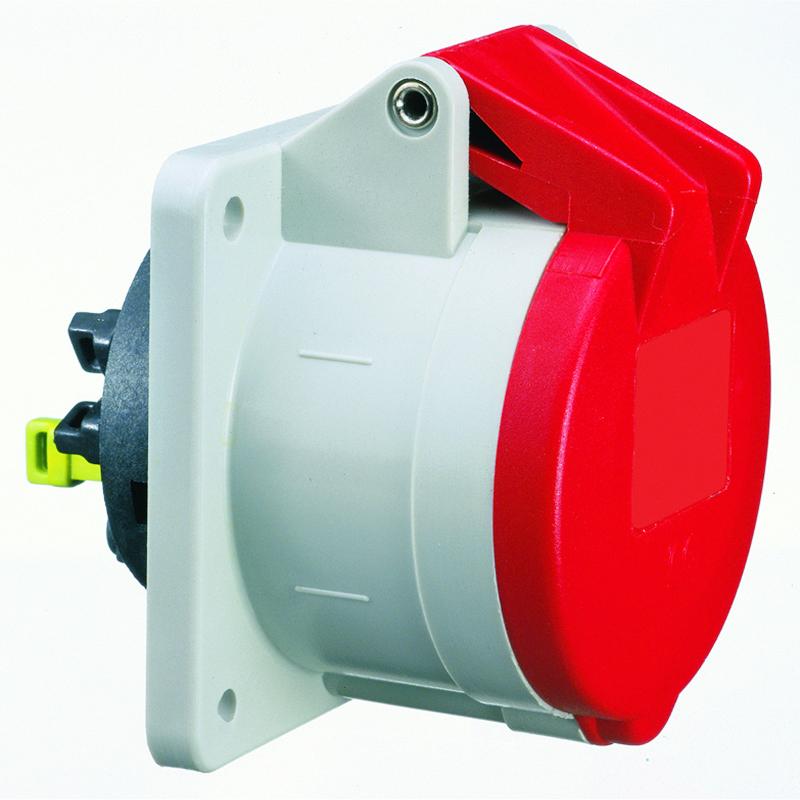 Розетка панельная прямая 32A 5p 400V 6h IP44 фланец 70 x 70 x 4 QC I 13896-Bals I Bals