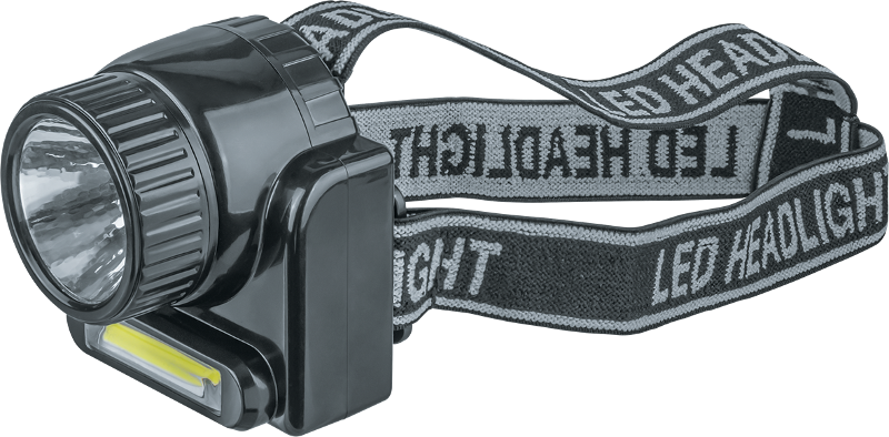 Фонарь налобный NPT-H20-ACCU 1COB LED 3Вт+1LED 3Вт, Lead-acid 0,5 Ач