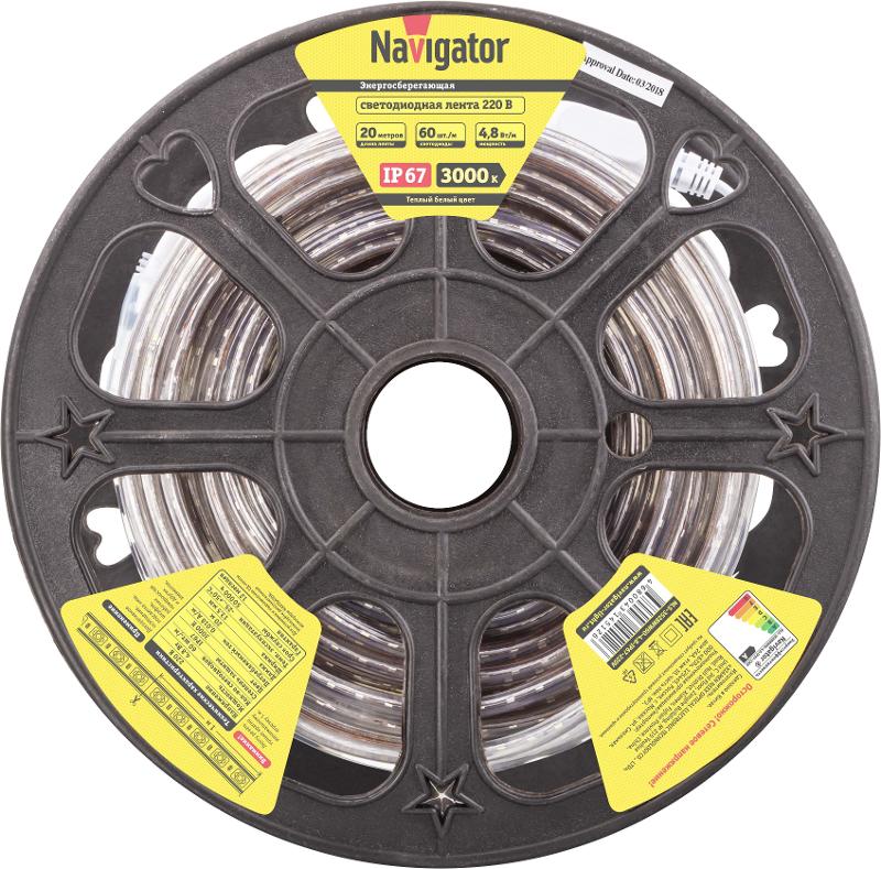 Лента светодиодная  NLS-3528WW60-4.8-IP67-220V
