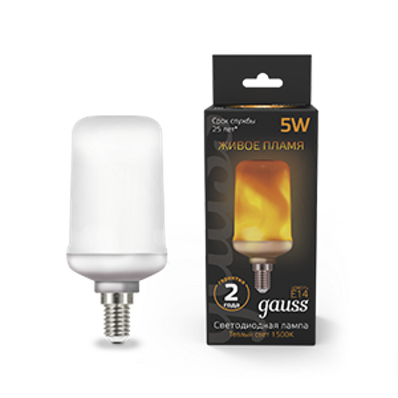 Лампа светодиодная Black LED T65 Flame 5W E14 20-80lm 1500K
