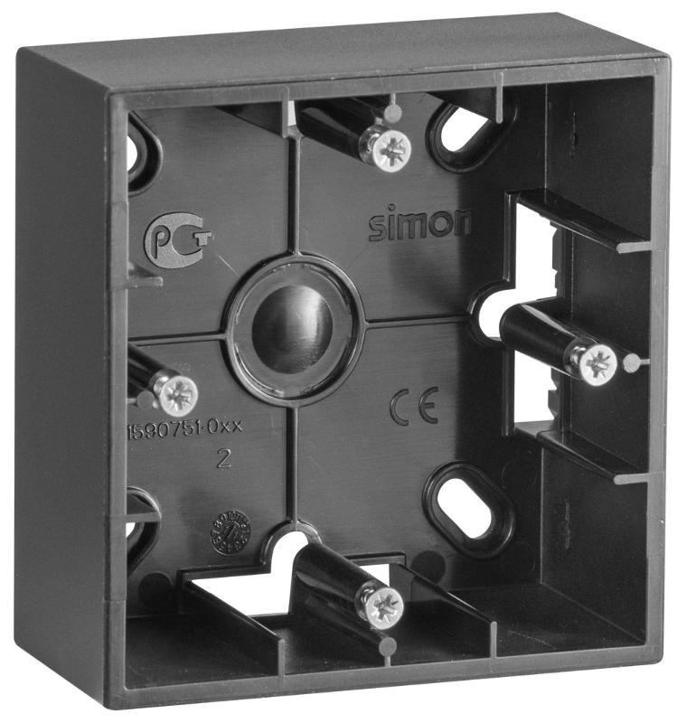 Simon 15 Графит Монтажная коробка для накладного монтажа, 1 пост