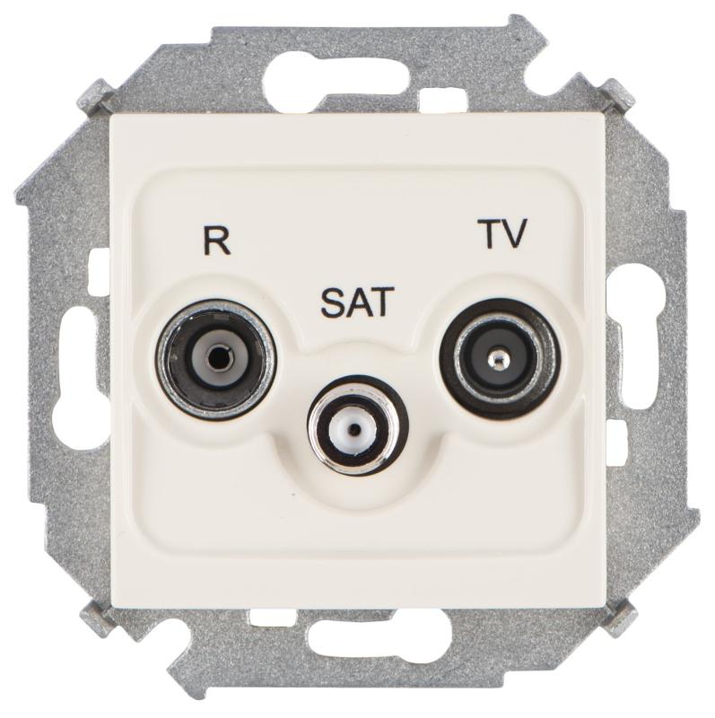 Simon 15 Сл. кость Розетка R-TV-SAT одиночная, винт. зажим