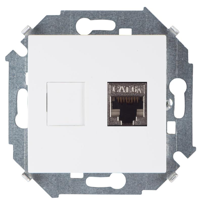 Simon 15 Белый Розетка компьютерная RJ45 кат.6а (АМР, FTP)