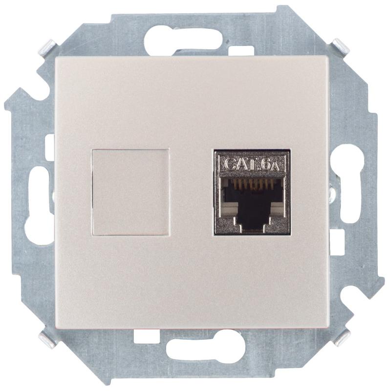 Simon 15 Шампань Розетка компьютерная RJ45 кат.6а (АМР, FTP)