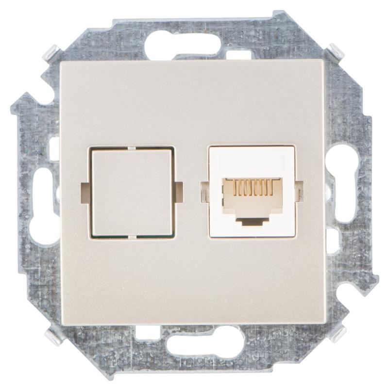 Simon 15 Шампань Розетка компьютерная RJ45 кат.5е, Systimax