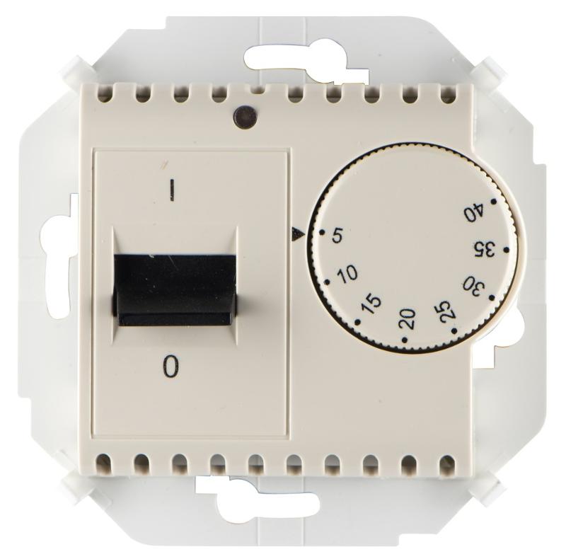 Simon 15 Сл. кость Регулятор для тёплого пола, с зондом, 16А, 230В, 3600Вт, 5-40град, IP20