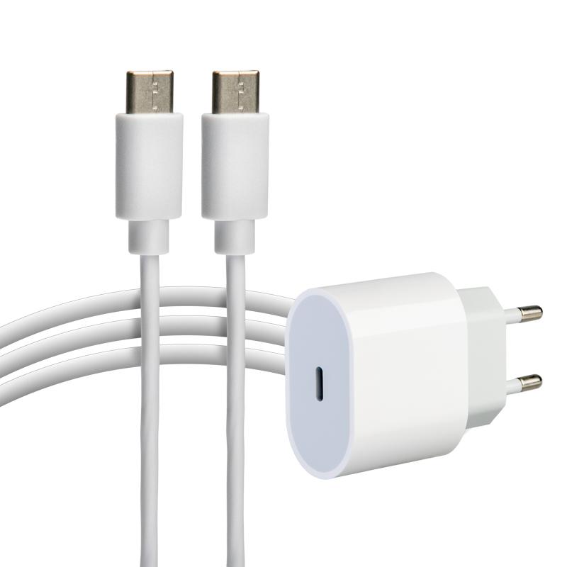 Сетевое зарядное устройство USB-C, 20Вт в комплекте с кабелем USB-C – USB-C
