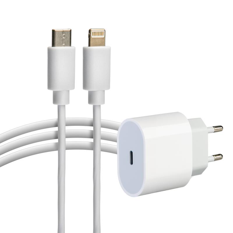Сетевое зарядное устройство USB-C, 20Вт в комплекте с кабелем USB-C – Lightning