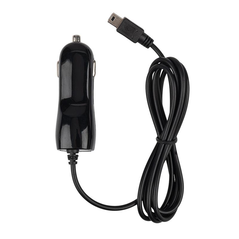 Автозарядка в прикуриватель microUSB (АЗУ) (5 V, 1000 mA) шнур спираль 1.2 м черная