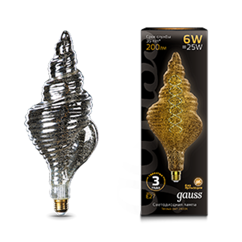 Лампа светодиодная LED Vintage Filament Flexible TL120 6W E27 120*330mm Gray 200lm 2400K 1/10