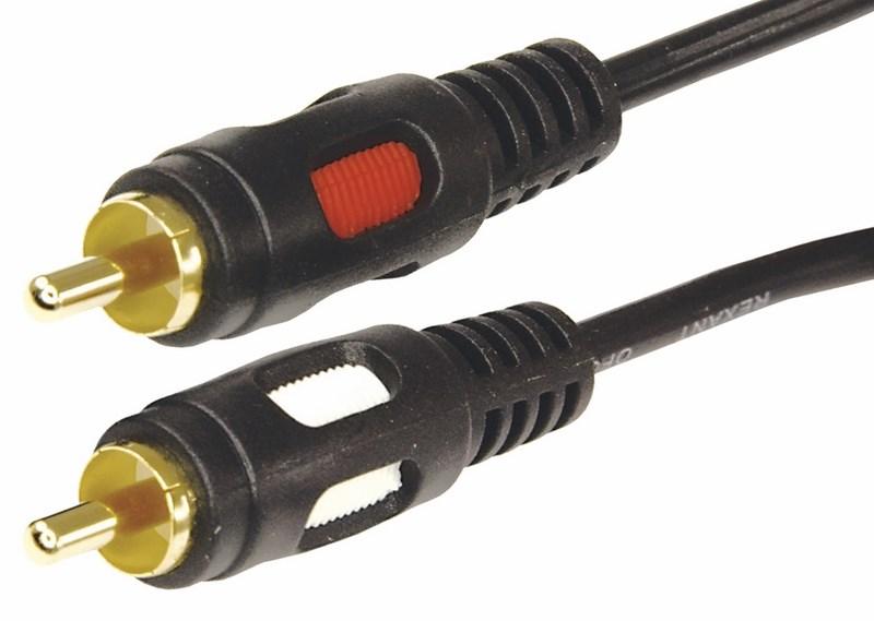 Шнур 2 RCA - 2 RCA, длина 1,5 метра, черный (GOLD)