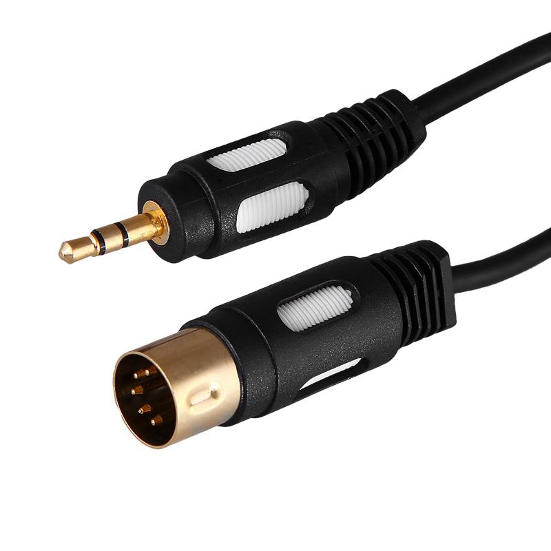Шнур DIN 5 Pin - Stereo 3,5 мм, длина 1,5 метра (GOLD)