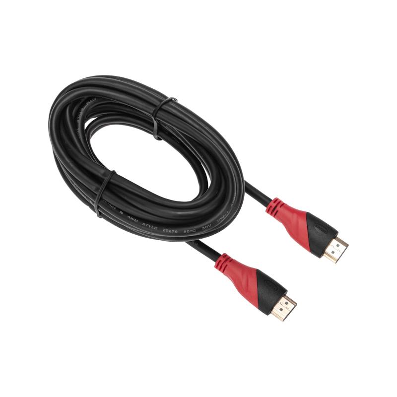 Шнур HDMI - HDMI с фильтрами, длина 5 метров (GOLD) (PVC пакет)