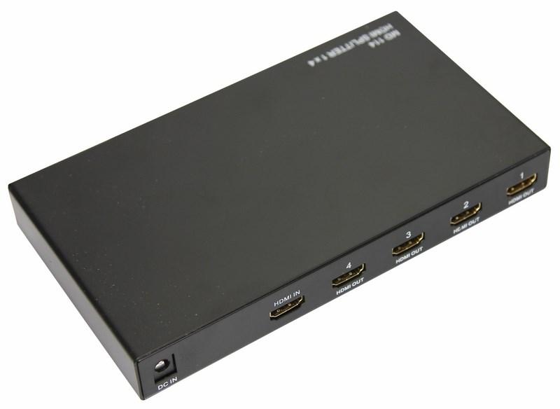 Делитель гнездо HDMI на 4 гнезда HDMI, металл