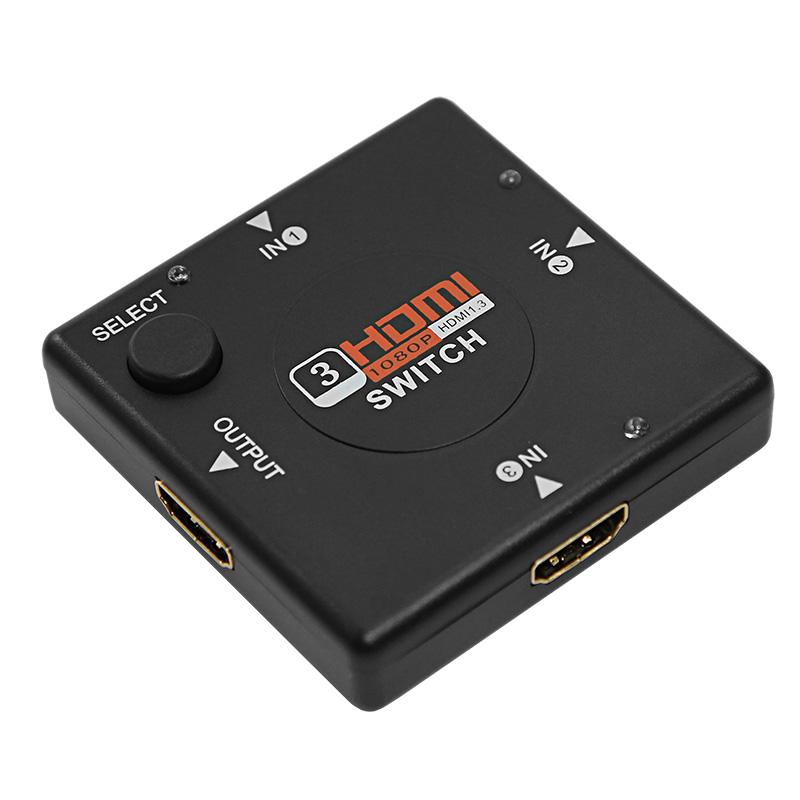 Переключатель гнездо HDMI на 3 гнезда HDMI, без питания, пластик