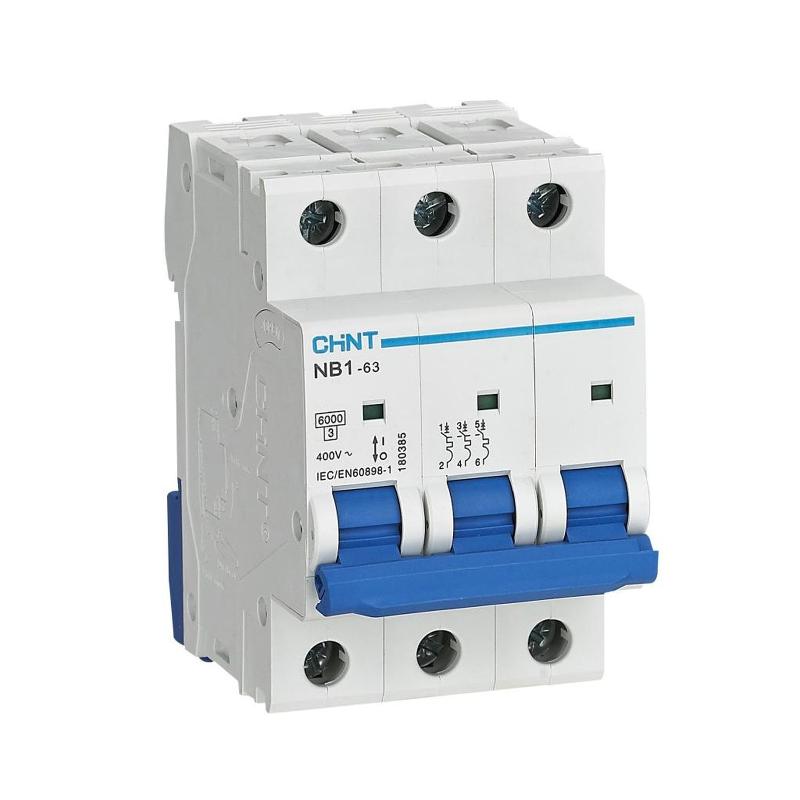 Выключатель автоматический трехполюсный NB1-63 3P 10A 6кА х-ка C (DB) (R)