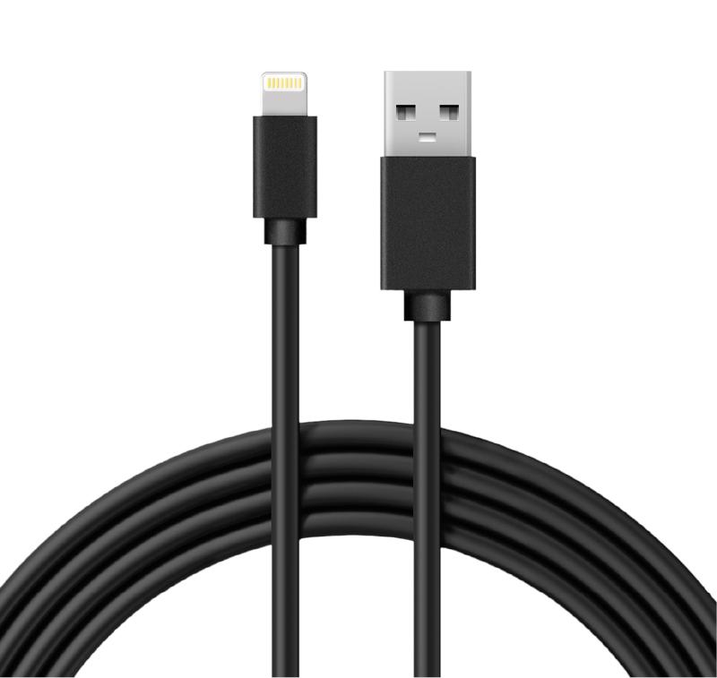 USB кабель для iPhone 5/6/7 моделей шнур 1 м черный