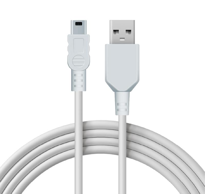 Кабель mini USB (male) штекер - USB-A (male) штекер, длина 1,8 метра, белый (PE пакет)