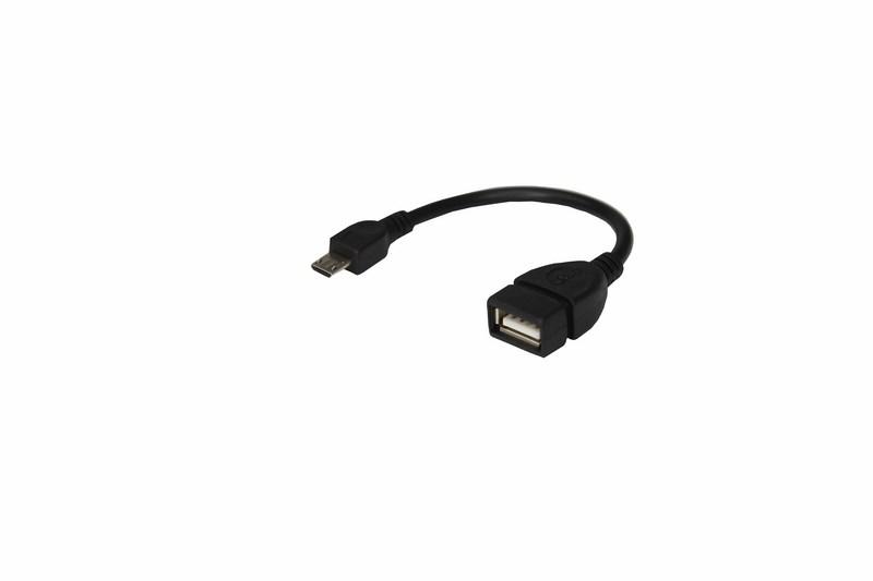 USB кабель OTG micro USB на USB шнур 0.15 м черный