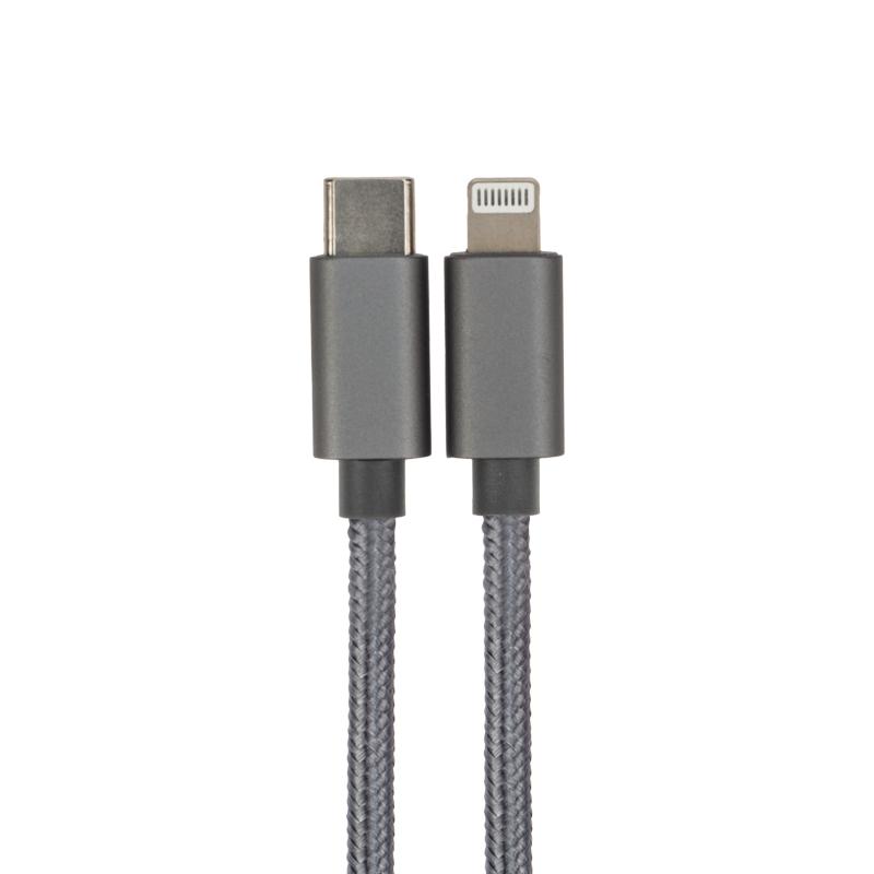 Кабель Type-C - Lightning PD/1m/nylon/gray