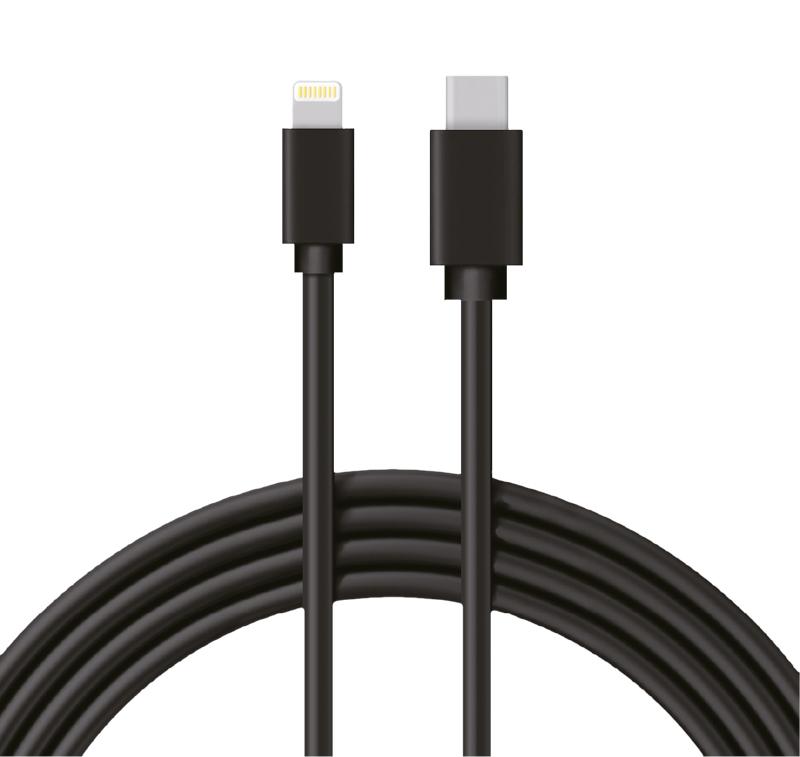 Кабель Type-C - Lightning 3A/1m/PVC/black/REXANT