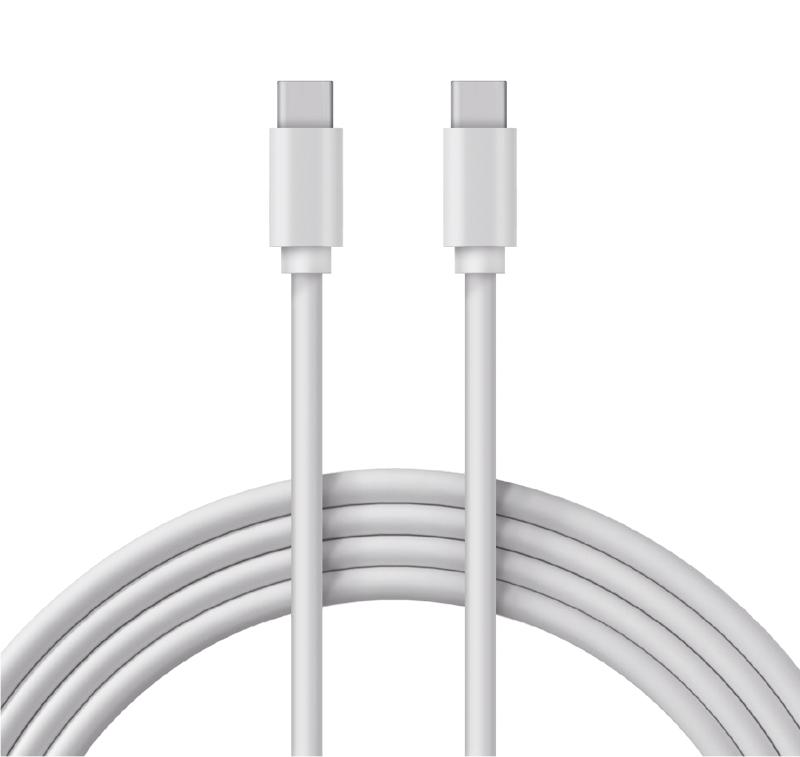 Кабель Type-C - Type-C PD 100W/1m/PVC/white/
