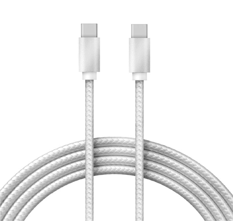 Кабель Type-C - Type-C 2,4A/1m/PVC/white/REXANT