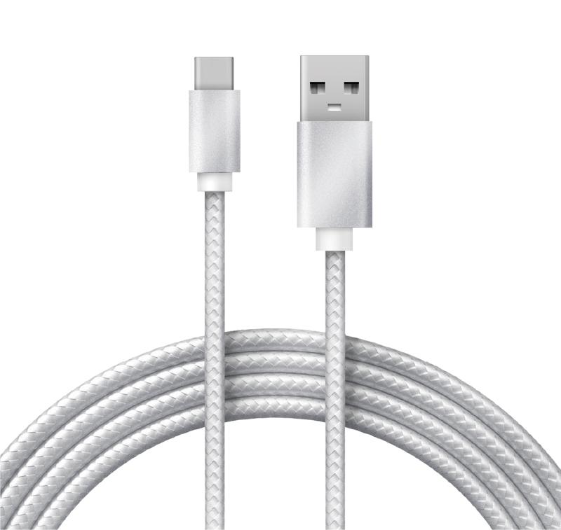 Шнур USB 3.1 type C (male)-USB 2.0 (male) в тканевой оплетке 1 м черный