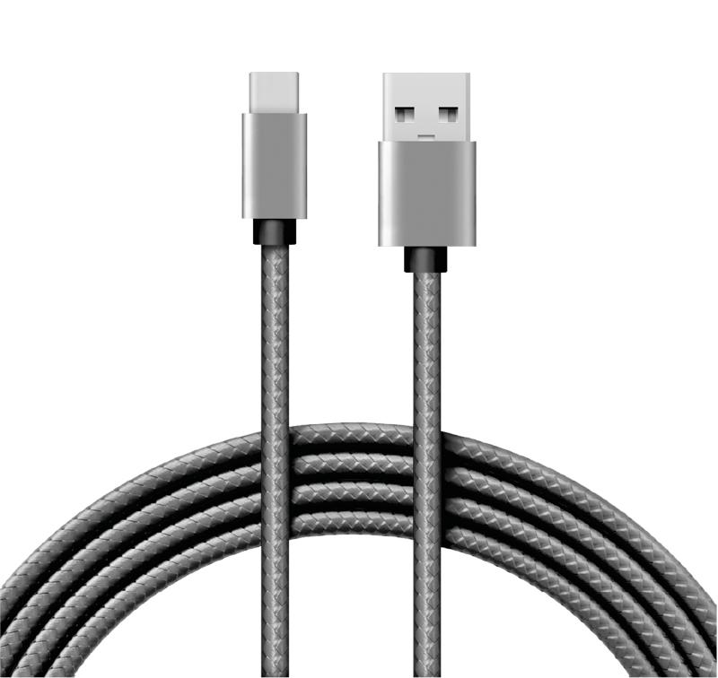 Кабель USB-Type-C/3A/nylon/grafit/1m/REXANT