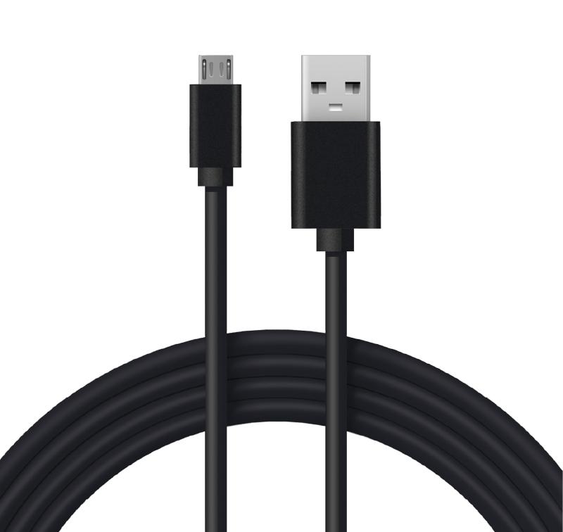 USB кабель microUSB длинный штекер 1 м черный