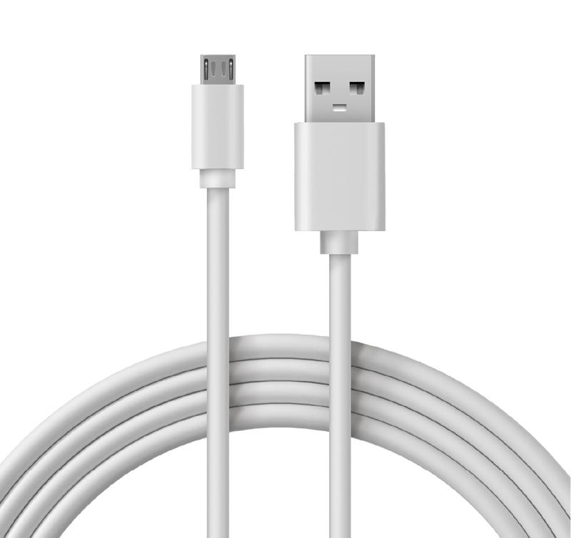 USB кабель microUSB длинный штекер 1 м белый
