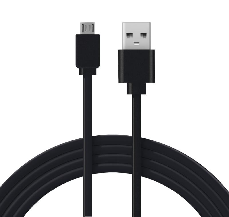 USB кабель универсальный microUSB шнур плоский 1 м черный