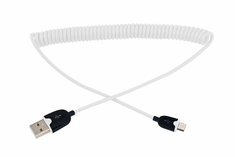 USB кабель универсальный microUSB шнур витой 1,5 м белый