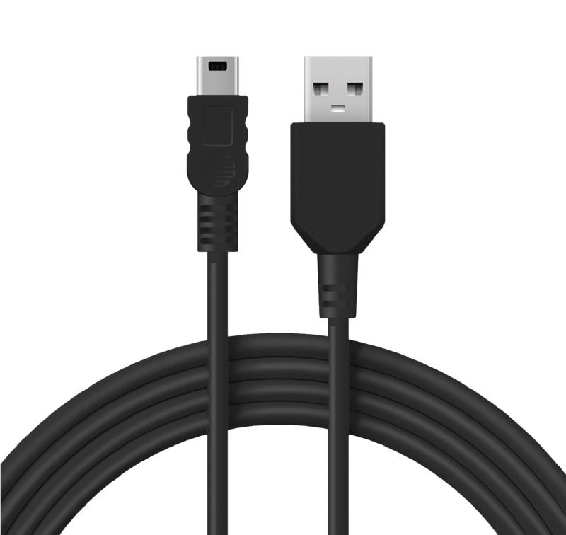 USB кабель miniUSB длинный штекер 1 м черный