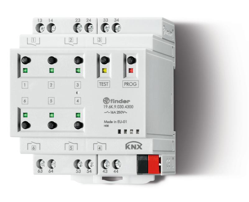 Устройство переключения KNX; выход 6х16 А