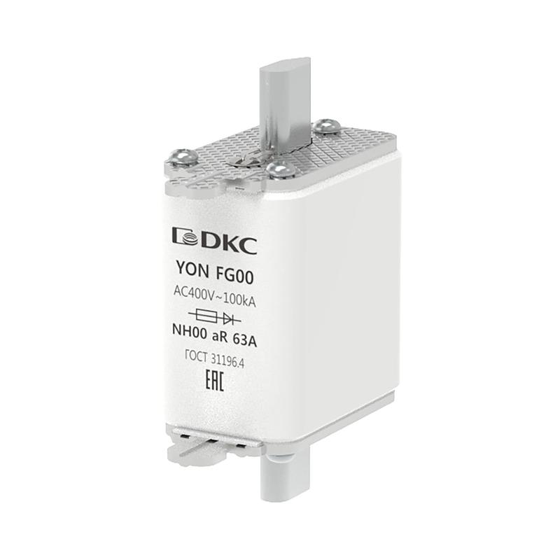 Предохранитель YON ножевого типа FG00 63А 400V характеристика aR
