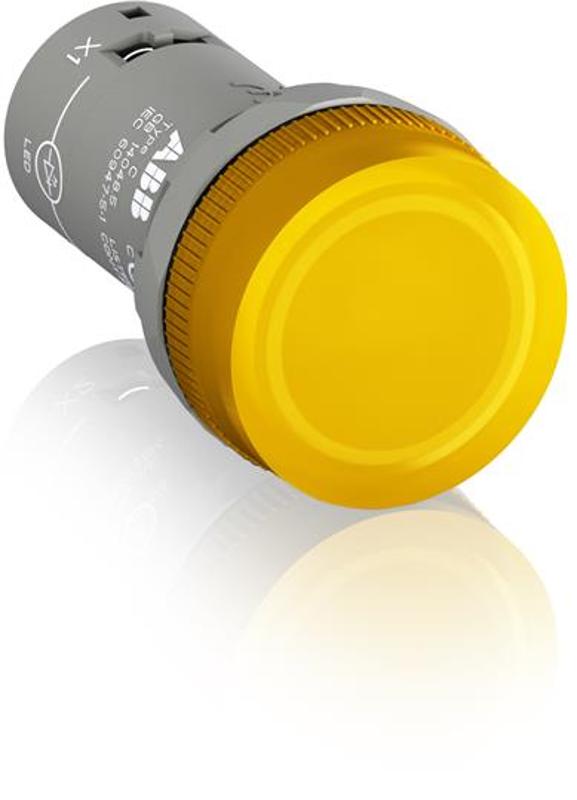 Лампа CL2-520Y желтая со встроенным светодиодом 220В DC