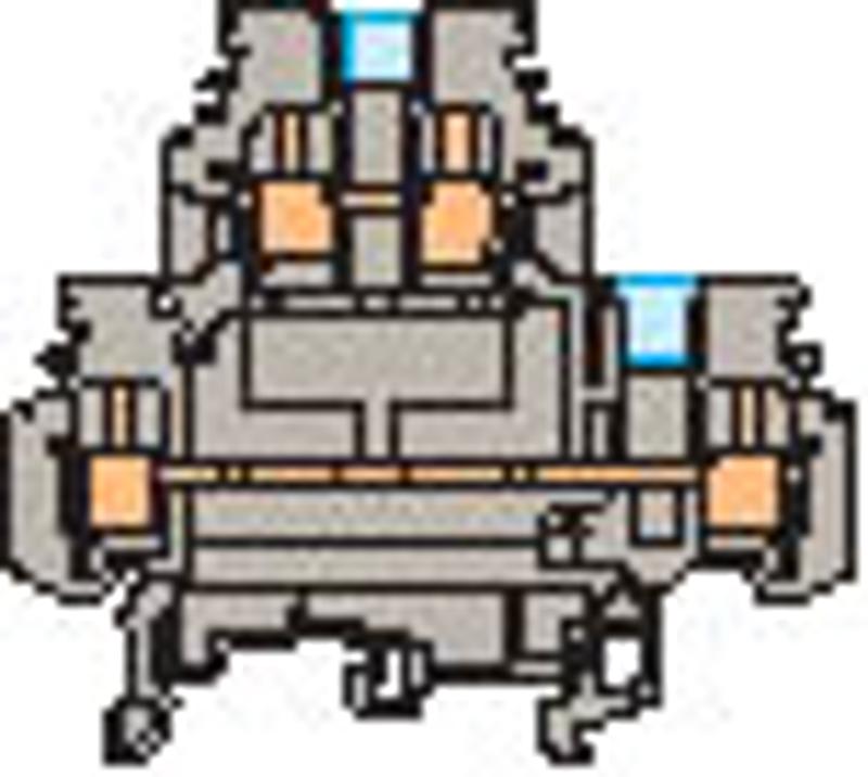 Клемма M4/6.D2-1.N винт 4мм.кв., синяя