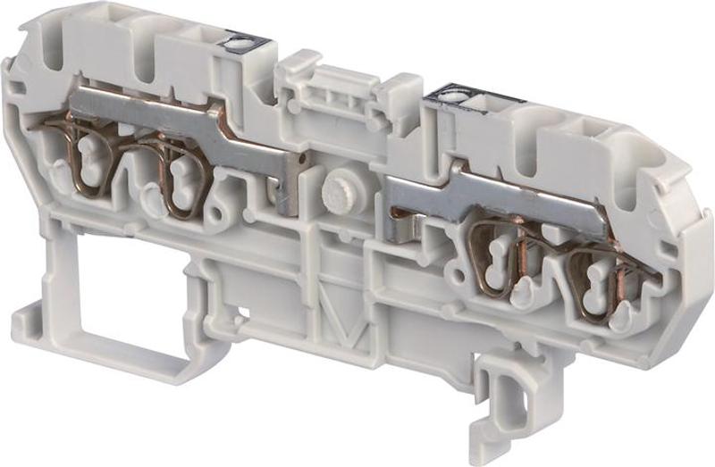 Клемма D2,5/5.2L.2L пруж. 2.5мм.кв. серая