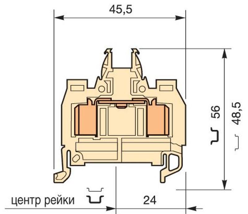 Клемма D1,5/6.ADO.NF ADO 1.5мм.кв. беж.