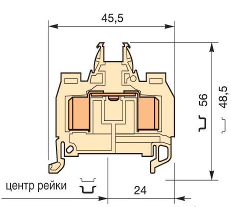 Клемма D2,5/8.ADO.NF1 ADO 2.5мм.кв.