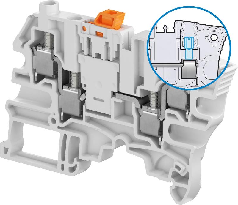 Клемма винтовая ZS6-S-4S-T2 - 6 мм?, с ножевым разъединителем, 2 тестовые розетки