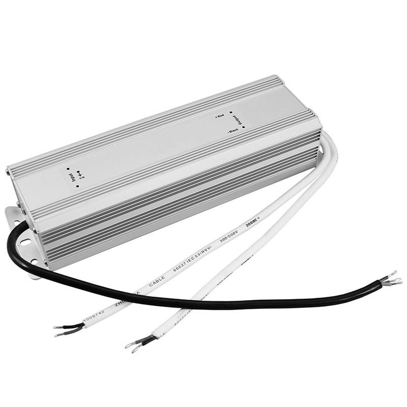 Источник питания 110-220V AC/12V DC, 12,5А, 150W с проводами, влагозащищенный (IP67)