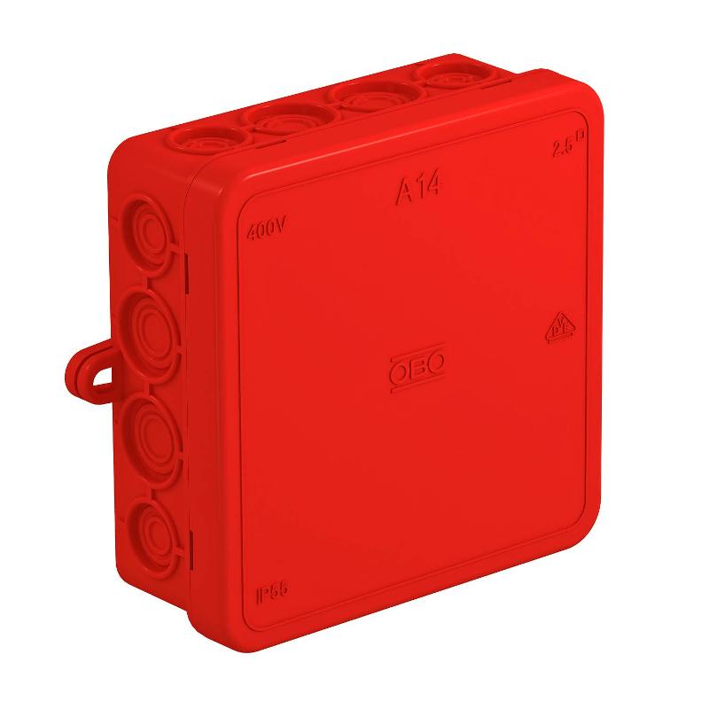 Коробка распределительная A14, 100x100x40 мм, красная (A 14 HF RO)