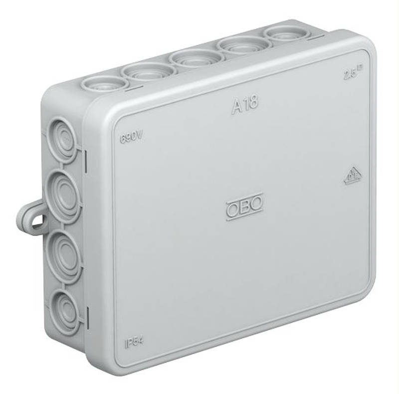 Коробка распределительная A18, 125x100x40 мм, с клеммой (A 18 5)