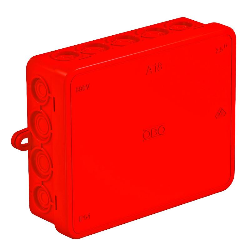 Коробка распределительная A18, 125x100x40 мм, красная (A 18 HF RO)