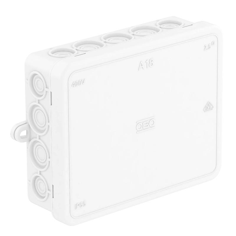Коробка распределительная A18, 125x100x40 мм, белая (A 18 HF RW)